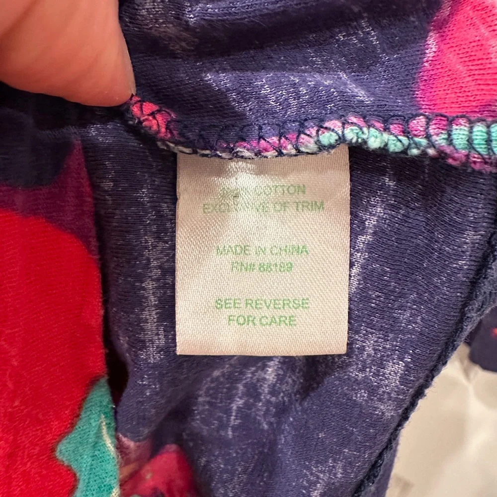 Lilly Pulitzer Navy Dress with Red and Pink Floral - Picture 7 of 9